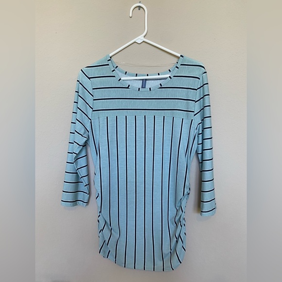 Massing Blue Stripe Slimming fit Blouse Size M - Picture 1 of 5